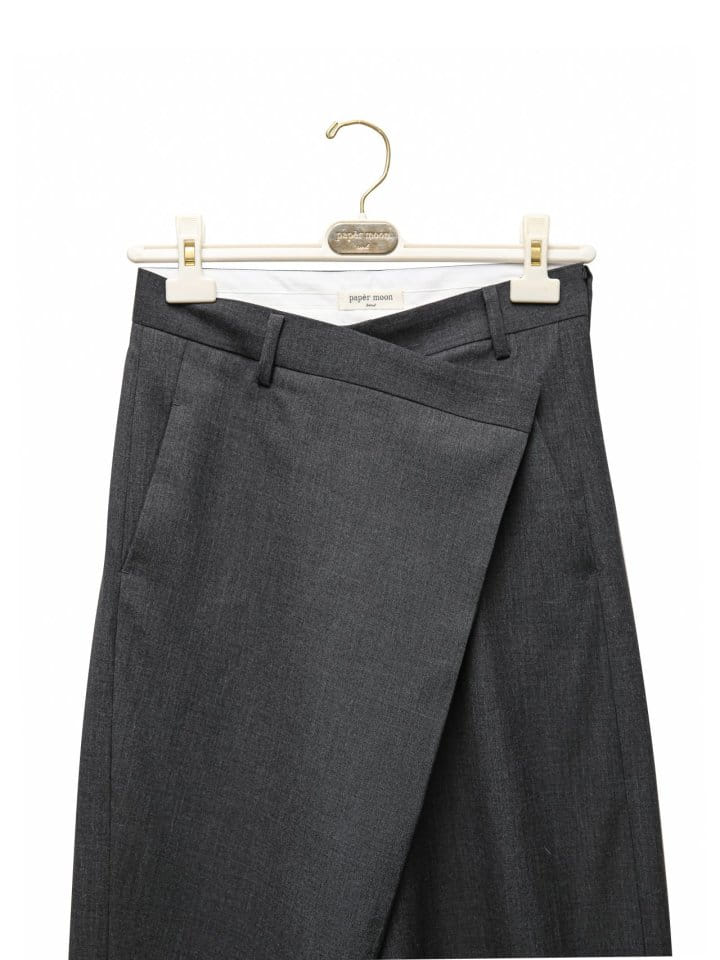 Paper Moon - Korean Women Fashion - #womensfashion - asymmetry pin tuck wide maxi trousers - 7