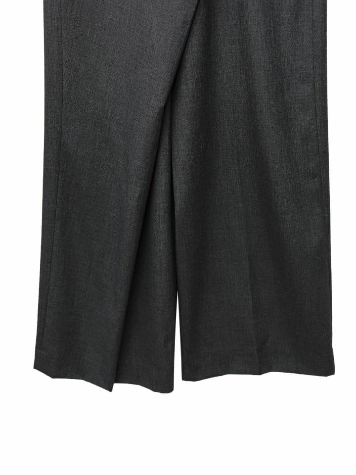 Paper Moon - Korean Women Fashion - #womensfashion - asymmetry pin tuck wide maxi trousers - 9