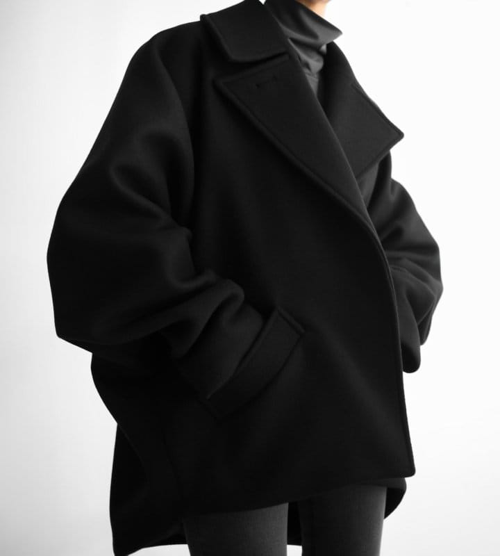 Paper Moon - Korean Women Fashion - #womensfashion - LUX oversized wool cocoon pea coat - 5