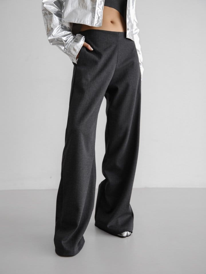Paper Moon - Korean Women Fashion - #womensfashion - Herringbone Fabric Banded Wide Pants