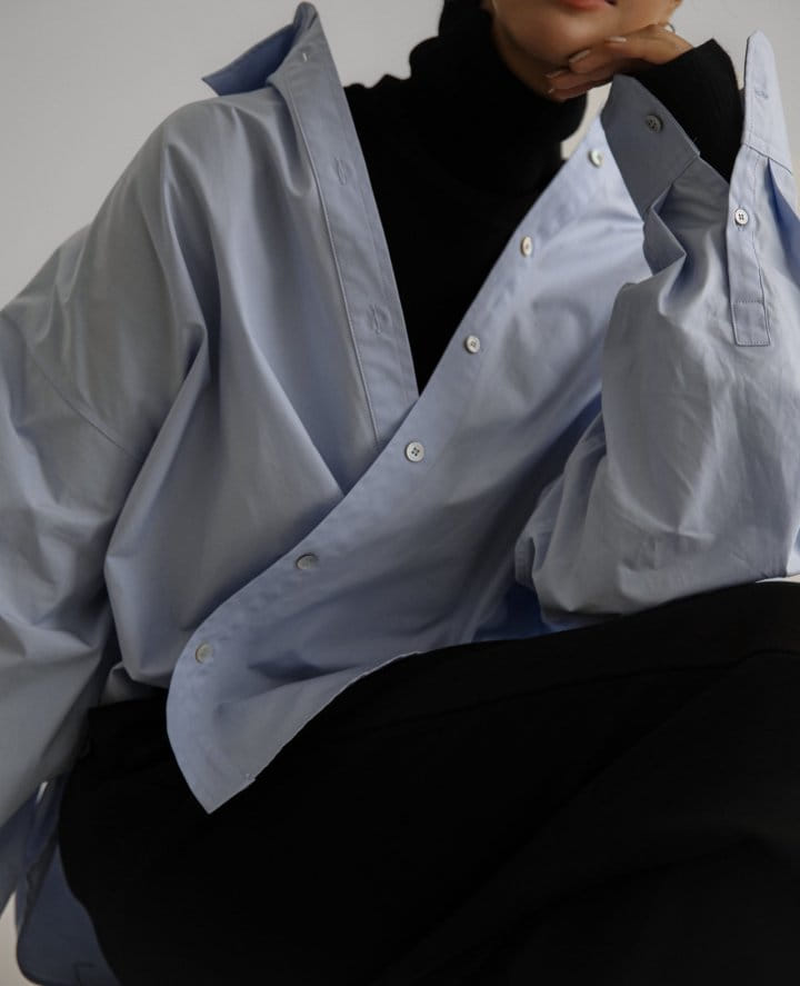 Paper Moon - Korean Women Fashion - #womensfashion - Swing Collar Button Down Shirt  - 3