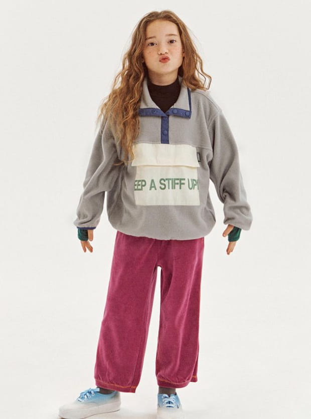 Peach-Cream - Korean Junior Fashion - #magicofchildhood - Fleece Half Pullover - 3