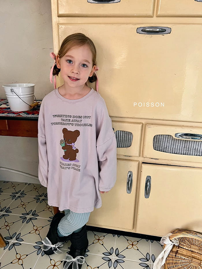 Poisson - Korean Children Fashion - #kidsshorts - Bear Long Tee - 8