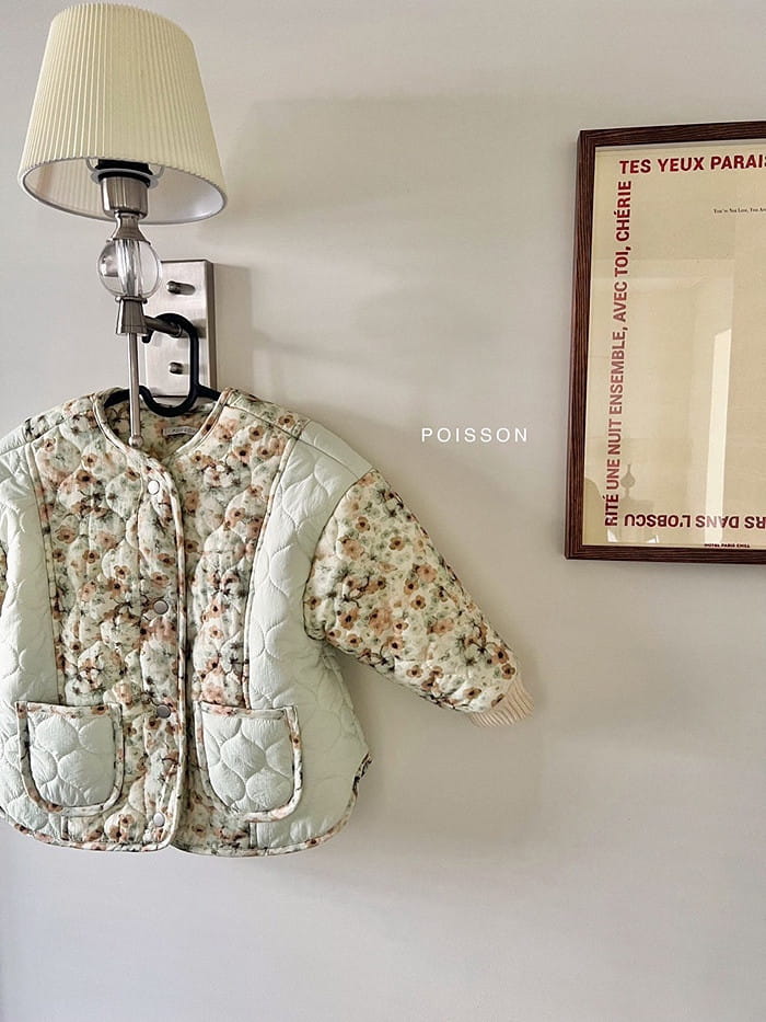 Poisson - Korean Children Fashion - #littlefashionista - flower Padding Jacket - 7