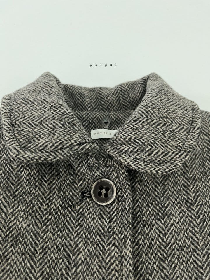 Puipui - Korean Children Fashion - #discoveringself - Wool Herringbone Coat