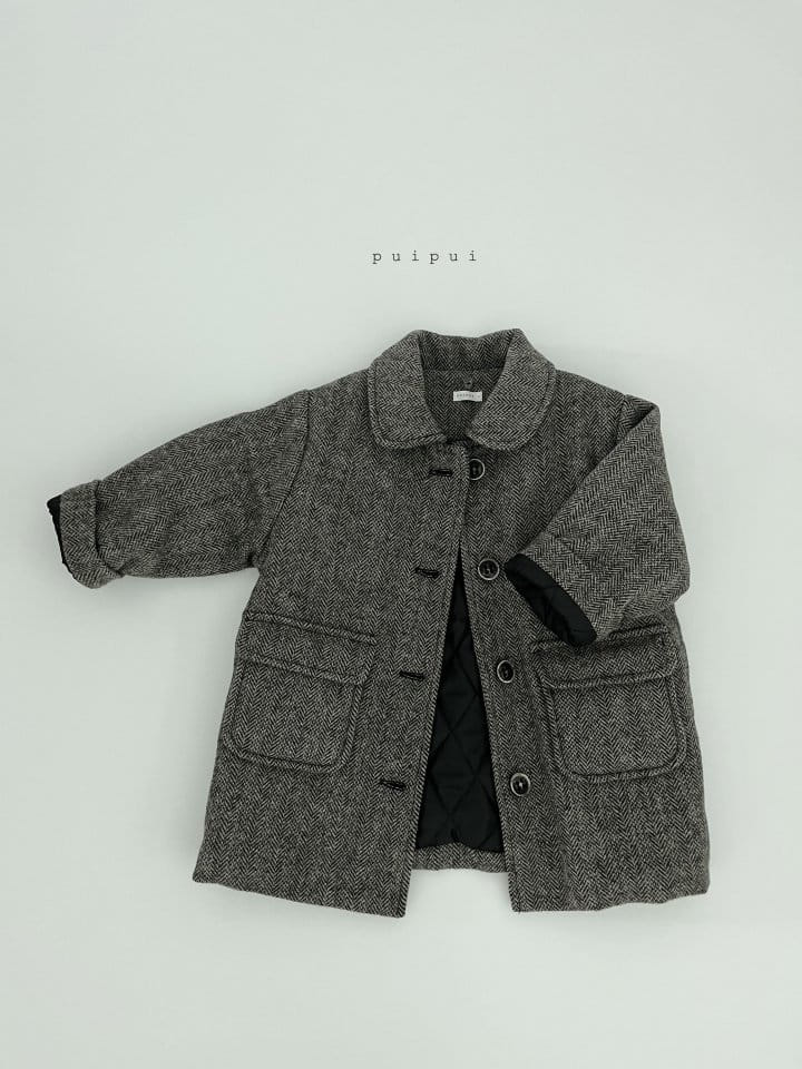 Puipui - Korean Children Fashion - #kidsshorts - Wool Herringbone Coat - 3