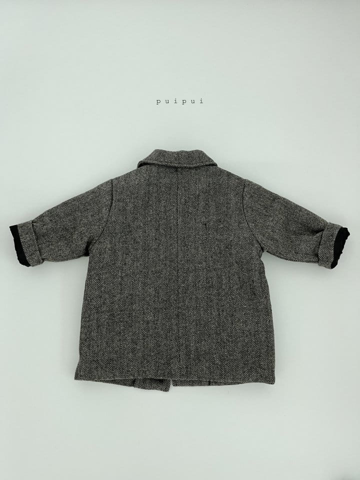 Puipui - Korean Children Fashion - #kidsshorts - Wool Herringbone Coat - 4