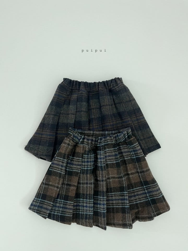 Puipui - Korean Children Fashion - #kidzfashiontrend - Henry Check Skirt - 10