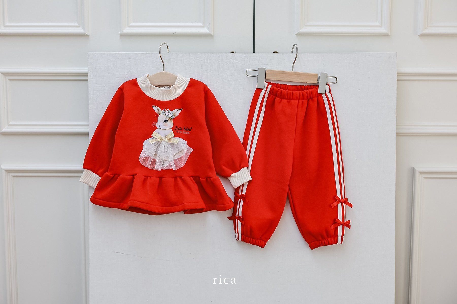 Rica - Korean Children Fashion - #childofig - Dress Rabbit Top Bottom Set - 9