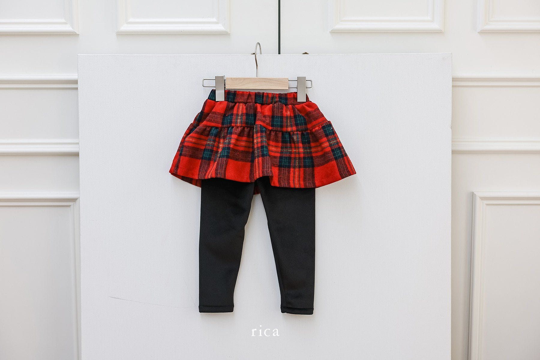 Rica - Korean Children Fashion - #kidzfashiontrend - Check Skirt Leggings