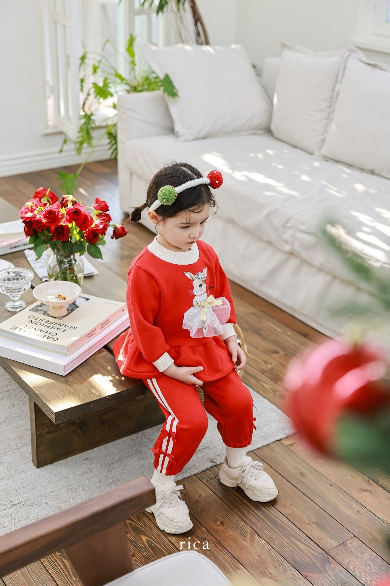 Rica - Korean Children Fashion - #magicofchildhood - Dress Rabbit Top Bottom Set - 4