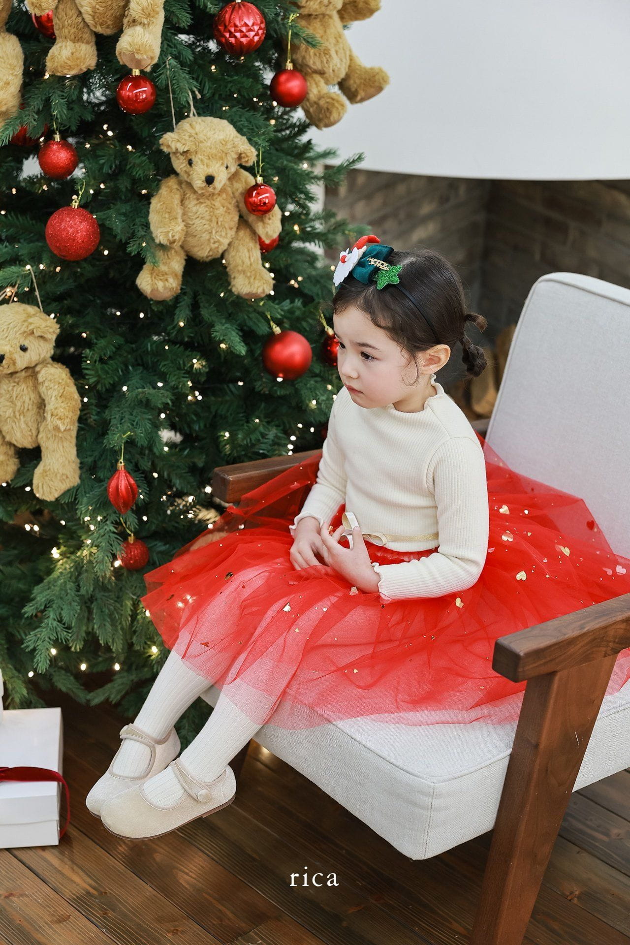 Rica - Korean Children Fashion - #minifashionista - Gold Heart Sha One-Piece - 2