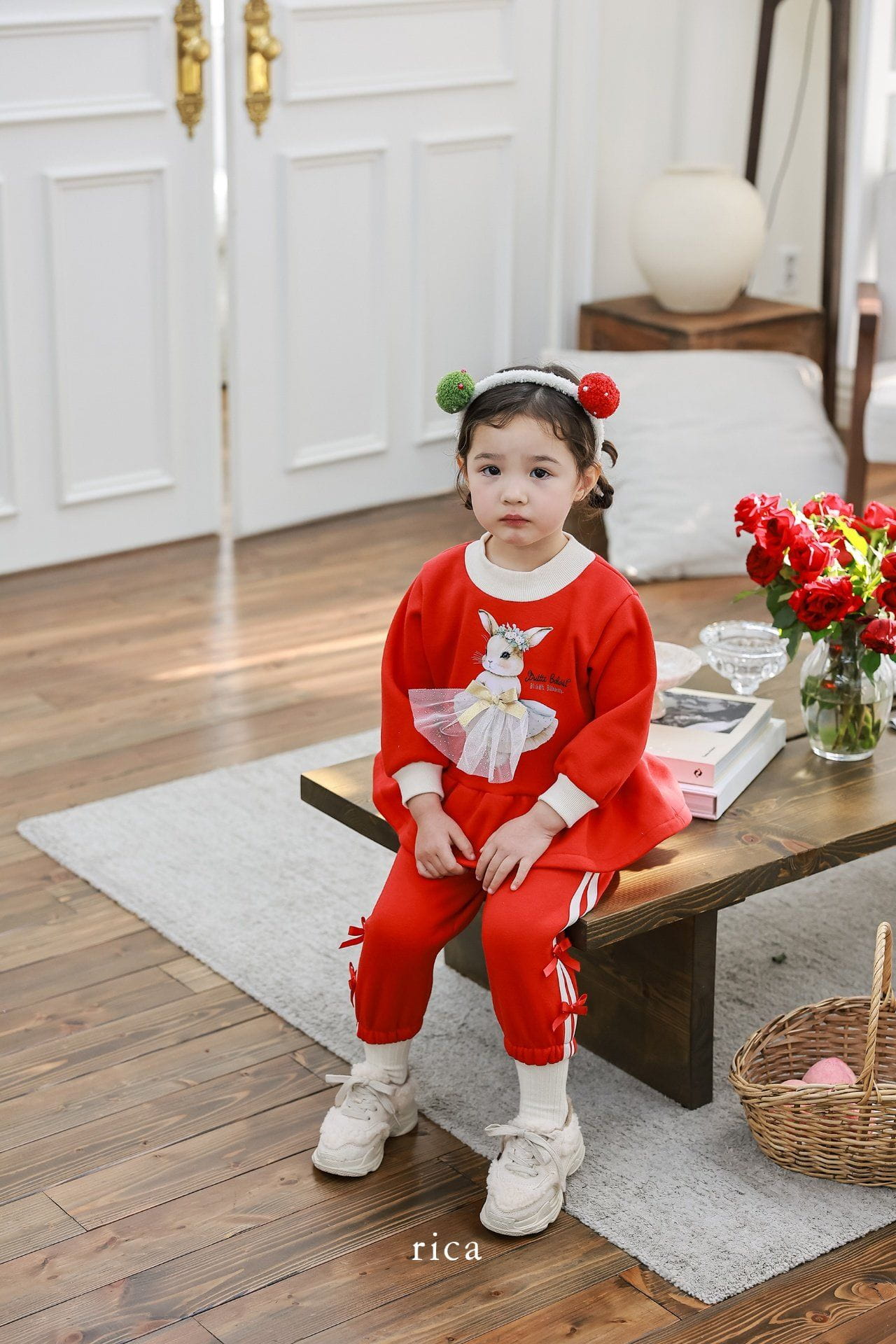 Rica - Korean Children Fashion - #stylishchildhood - Dress Rabbit Top Bottom Set - 8
