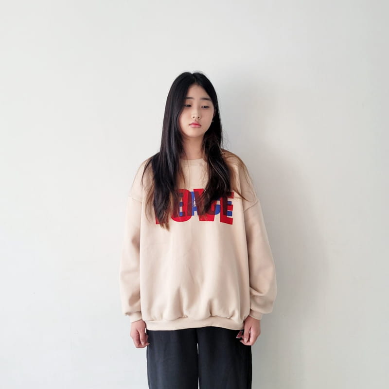 Riwoo Riwoo - Korean Junior Fashion - #kidsshorts - Love Peace Sweatshirt - 6