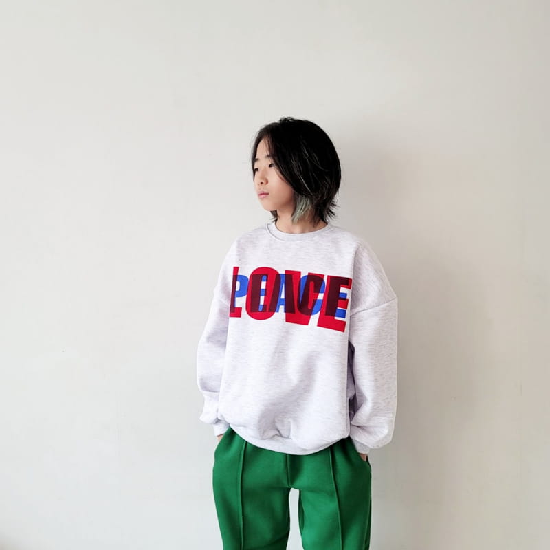 Riwoo Riwoo - Korean Junior Fashion - #minifashionista - Love Peace Sweatshirt - 12