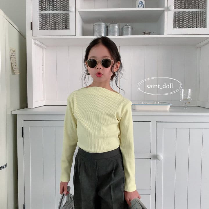 Saint Doll - Korean Children Fashion - #designkidswear - Rib Board Neck Tee with mom - 12