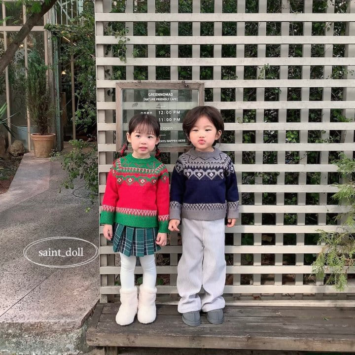 Saint Doll - Korean Children Fashion - #discoveringself - Jacquard Knit Tee - 2