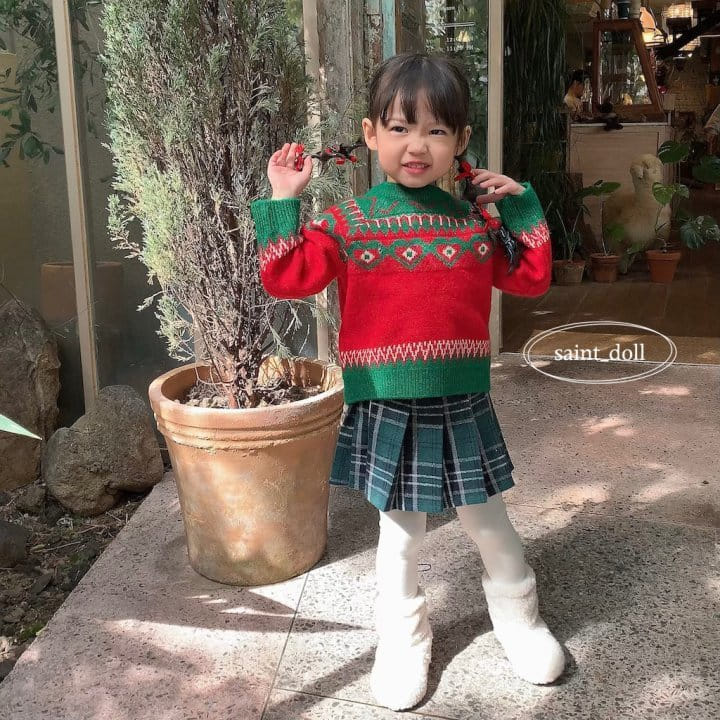 Saint Doll - Korean Children Fashion - #kidsstore - Jacquard Knit Tee - 5