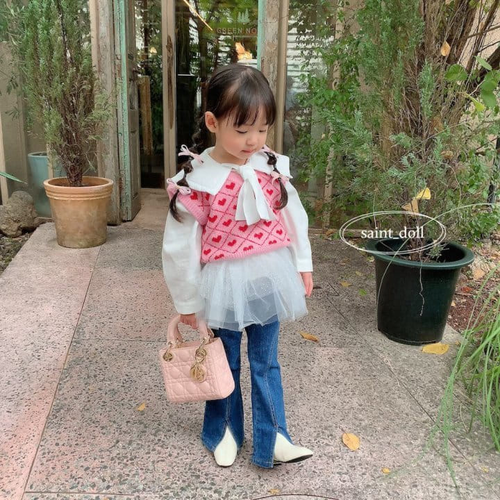 Saint Doll - Korean Children Fashion - #kidzfashiontrend - Heart Knit Vest - 5