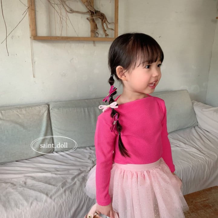Saint Doll - Korean Children Fashion - #toddlerclothing - Rib Board Neck Tee with mom - 8