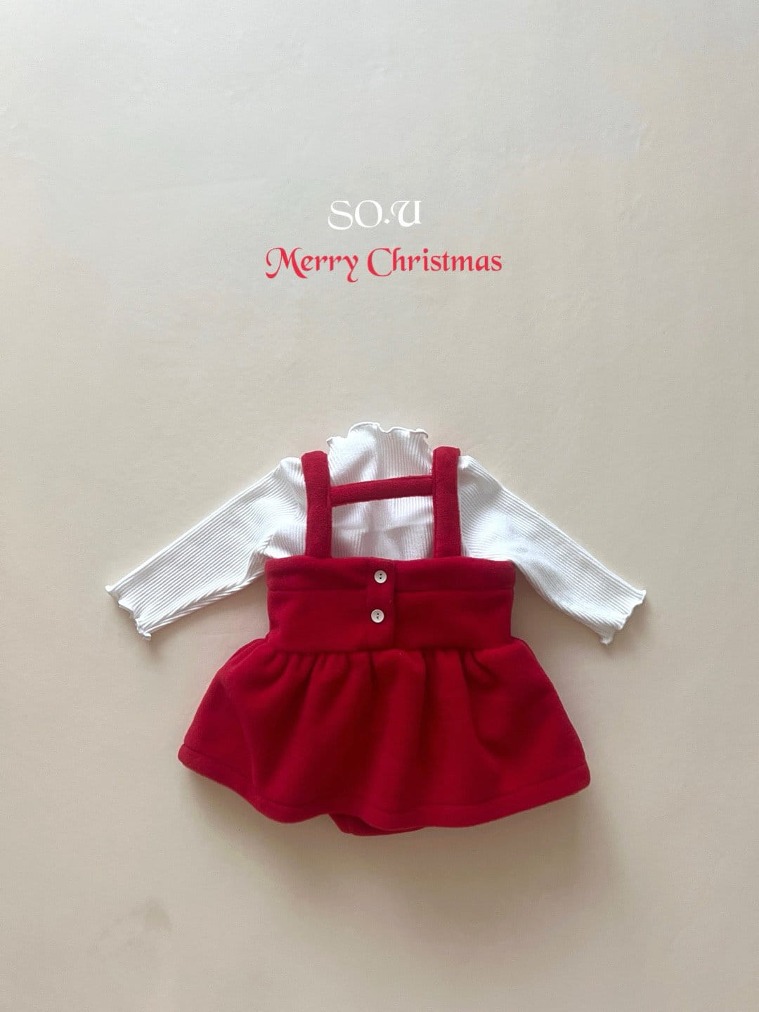 So U - Korean Baby Fashion - #babylifestyle - Christmas Big Ribbon Body Suit - 3