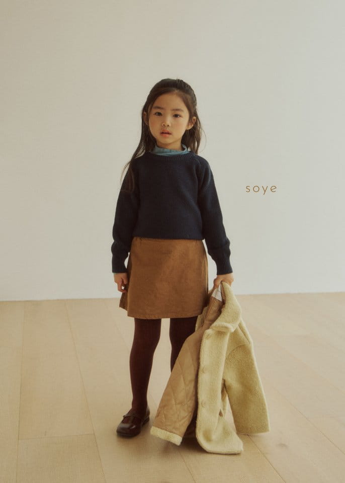 Soye - Korean Children Fashion - #todddlerfashion - Honey Round Knit Tee - 12