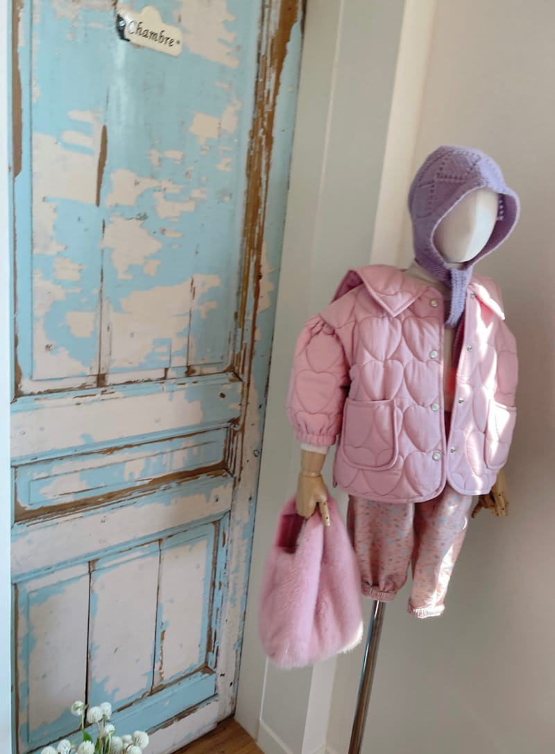 Studio M - Korean Children Fashion - #childrensboutique - Heart Quilting Jacket - 4