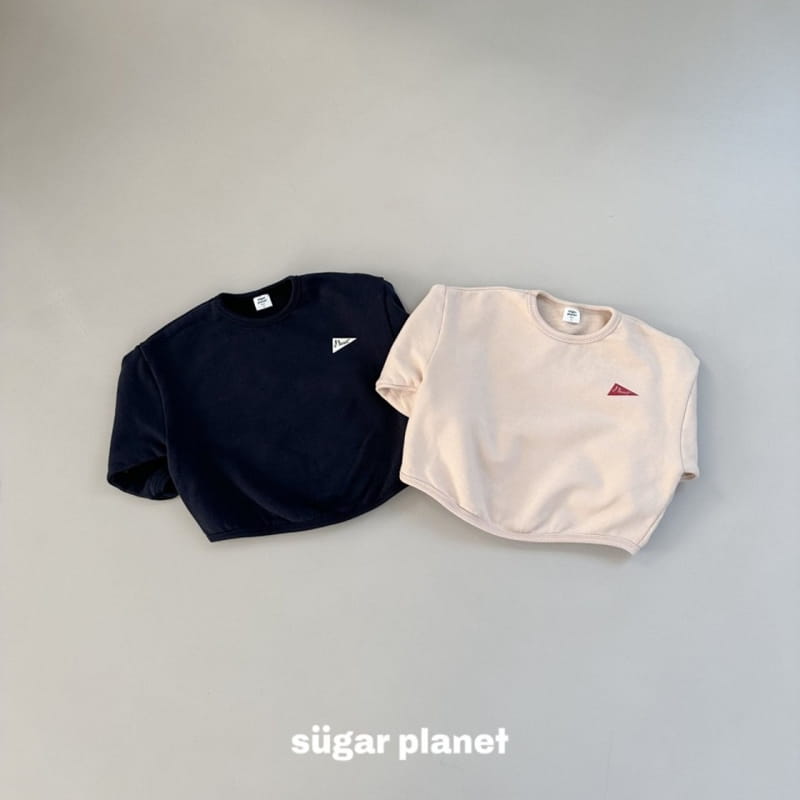 Sugar Planet - Korean Children Fashion - #kidsshorts - Flag Piping Sweatshirt