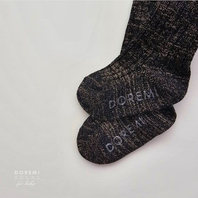 Teamand - Korean Children Fashion - #childrensboutique - Glitter TightsGold Black Socks - 3
