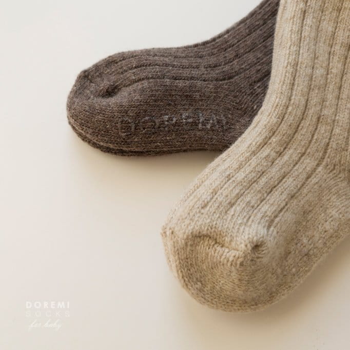 Teamand - Korean Children Fashion - #designkidswear - Rib Wool Oatmeal Socks Set