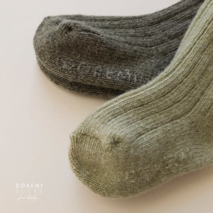 Teamand - Korean Children Fashion - #discoveringself - Rib Wool Green Tea Socks Set