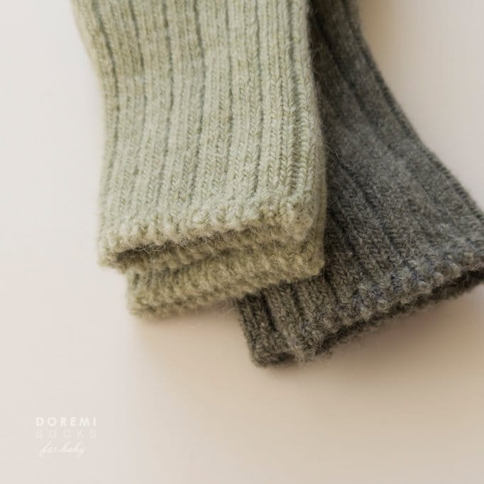 Teamand - Korean Children Fashion - #fashionkids - Rib Wool Green Tea Socks Set - 2