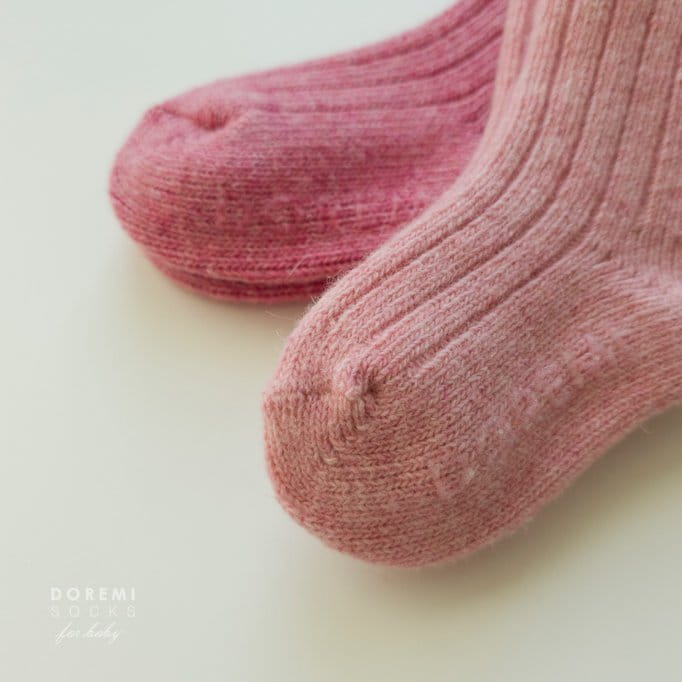 Teamand - Korean Children Fashion - #kidsshorts - Rib Wool Pink Socks Set