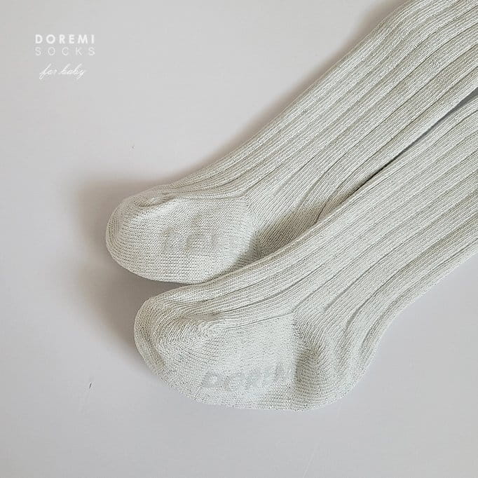Teamand - Korean Children Fashion - #kidsstore - Glitter TightsSilver White Socks - 3