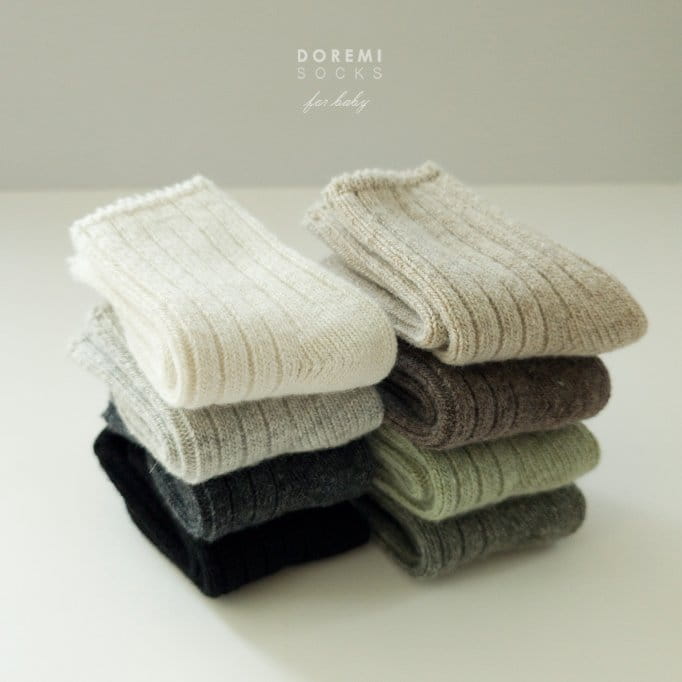 Teamand - Korean Children Fashion - #kidsstore - Rib Wool Oatmeal Socks Set - 5