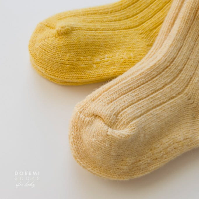 Teamand - Korean Children Fashion - #kidsstore - Rib Wool Yellow Socks Set