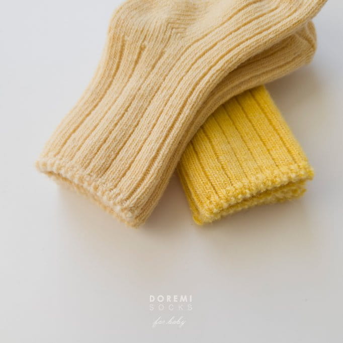 Teamand - Korean Children Fashion - #kidzfashiontrend - Rib Wool Yellow Socks Set - 2