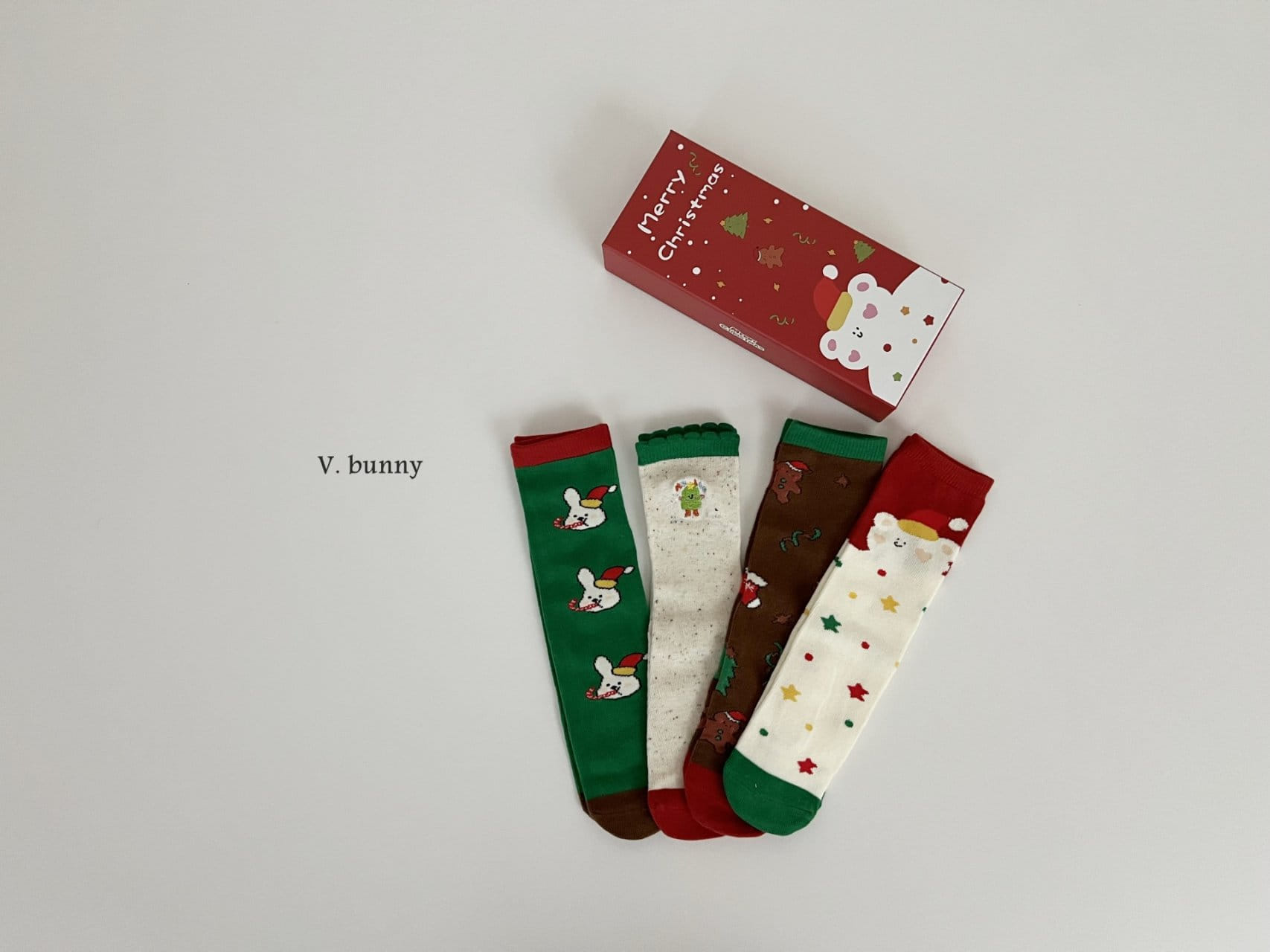 V Bunny - Korean Children Fashion - #Kfashion4kids - Christmas Cone Bear Socks - 8