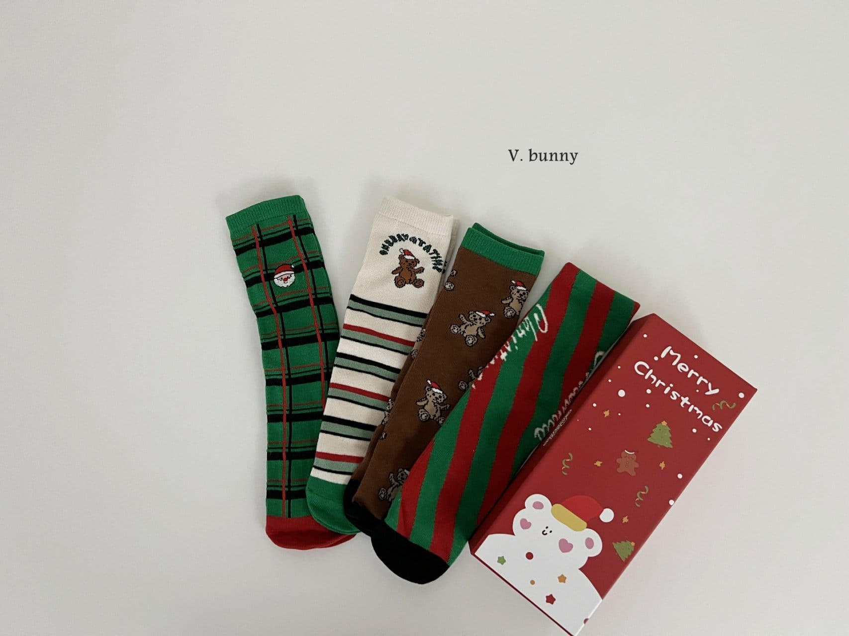 V Bunny - Korean Children Fashion - #childofig - Christmas Check Sants Socks