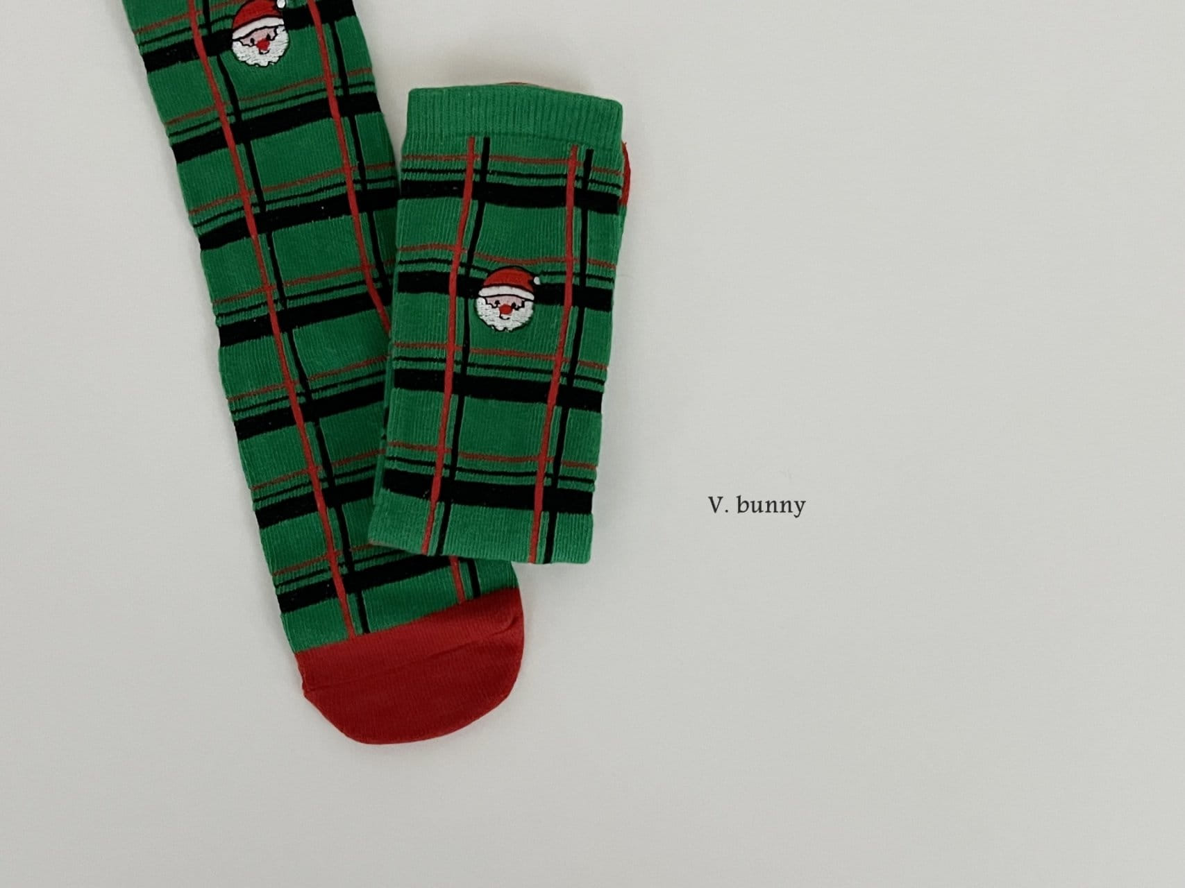 V Bunny - Korean Children Fashion - #designkidswear - Christmas Check Sants Socks - 3