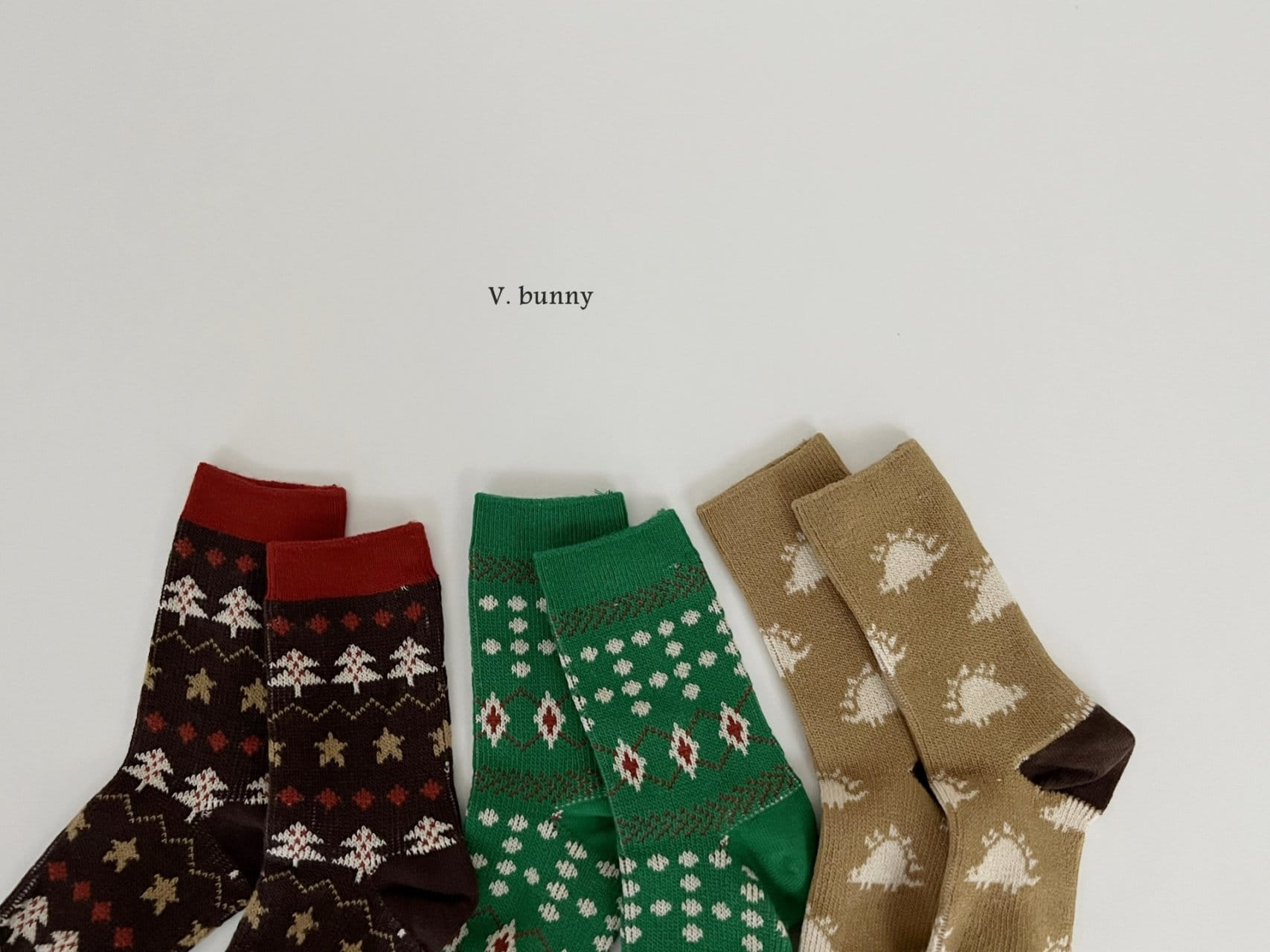 V Bunny - Korean Children Fashion - #designkidswear - Tree Socks Set