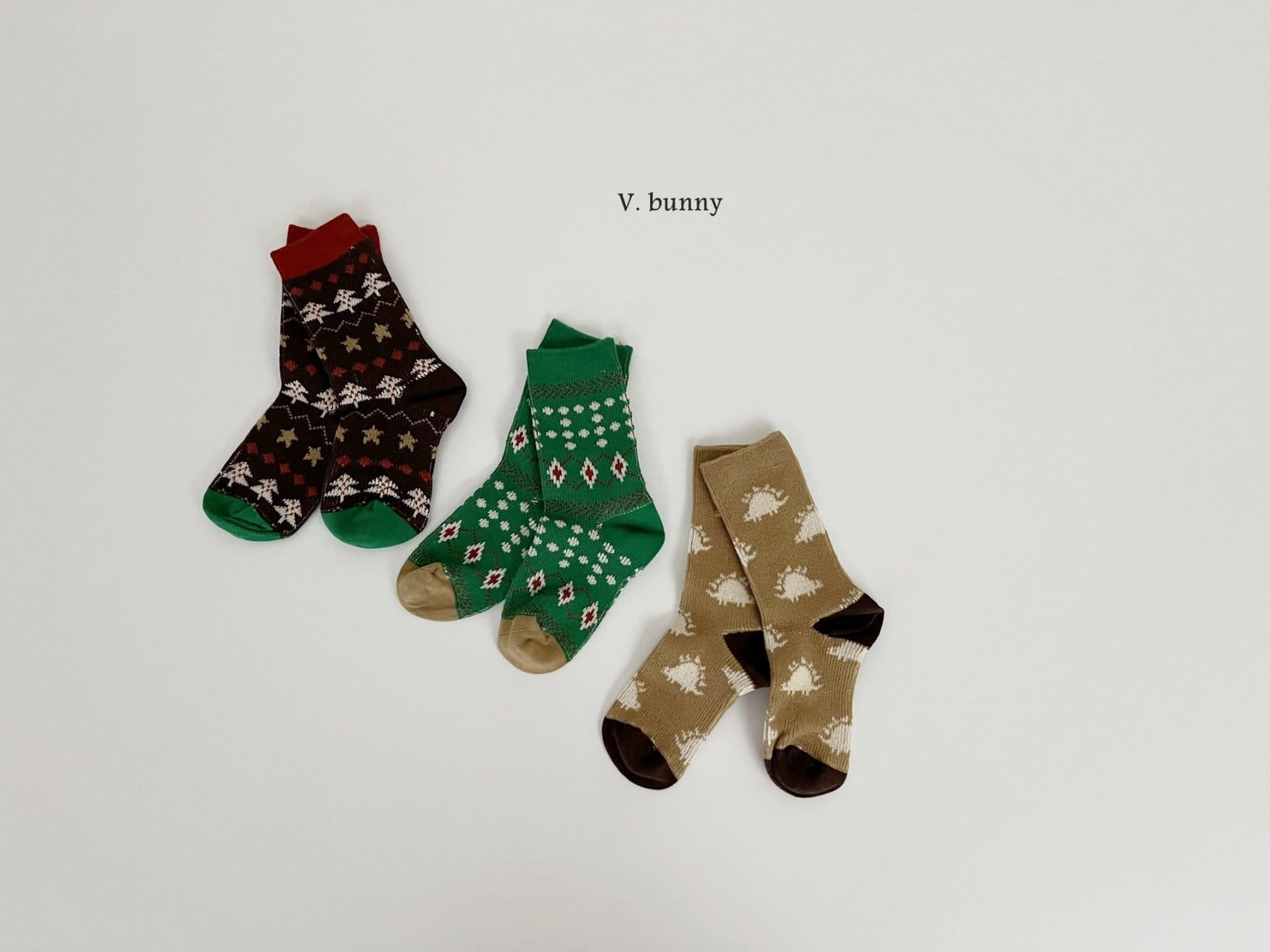 V Bunny - Korean Children Fashion - #littlefashionista - Tree Socks Set - 8
