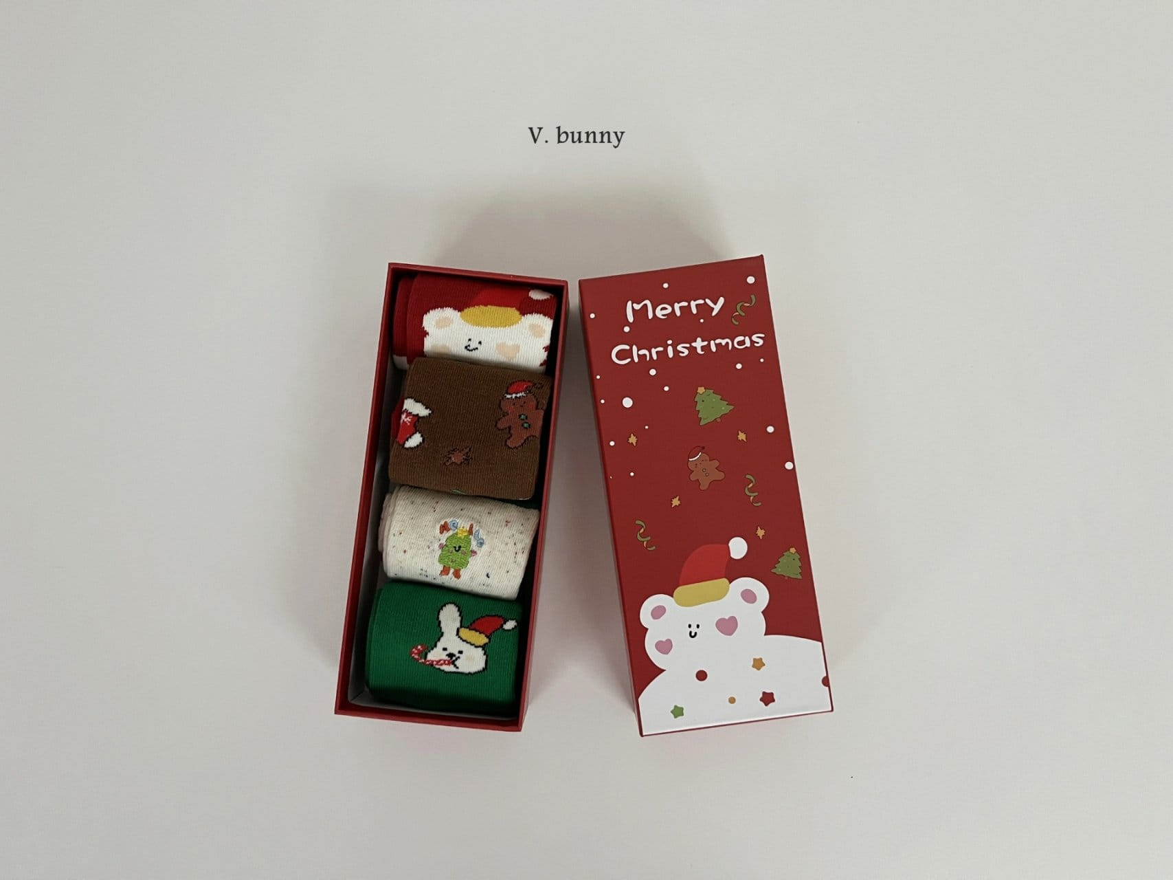 V Bunny - Korean Children Fashion - #magicofchildhood - Christmas Cone Bear Socks - 10