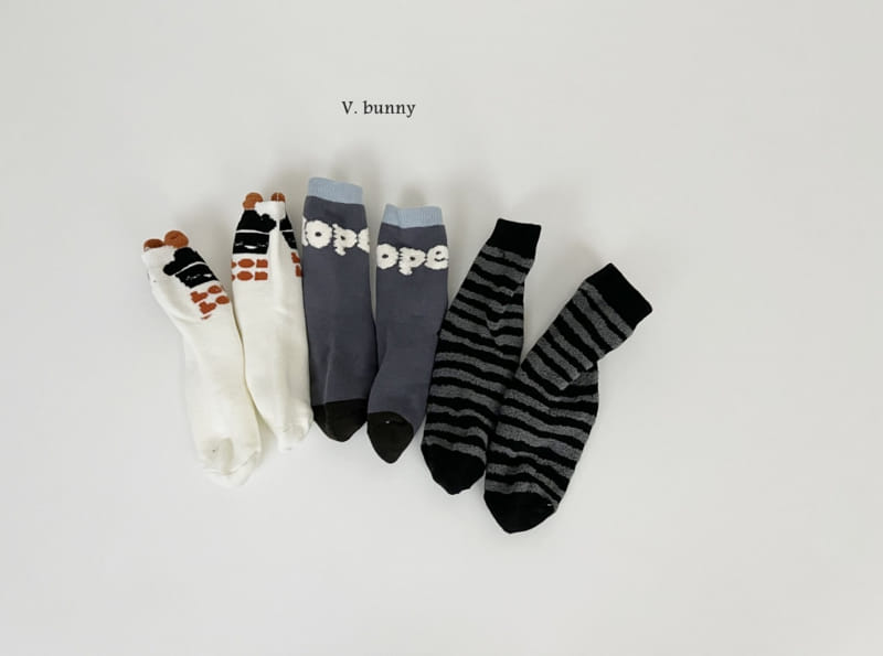 V Bunny - Korean Children Fashion - #minifashionista - Dof Socks Set - 4
