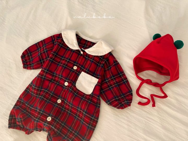 Valu Bebe - Korean Baby Fashion - #babyfever - Happy Christmas Check Bodysuit - 2