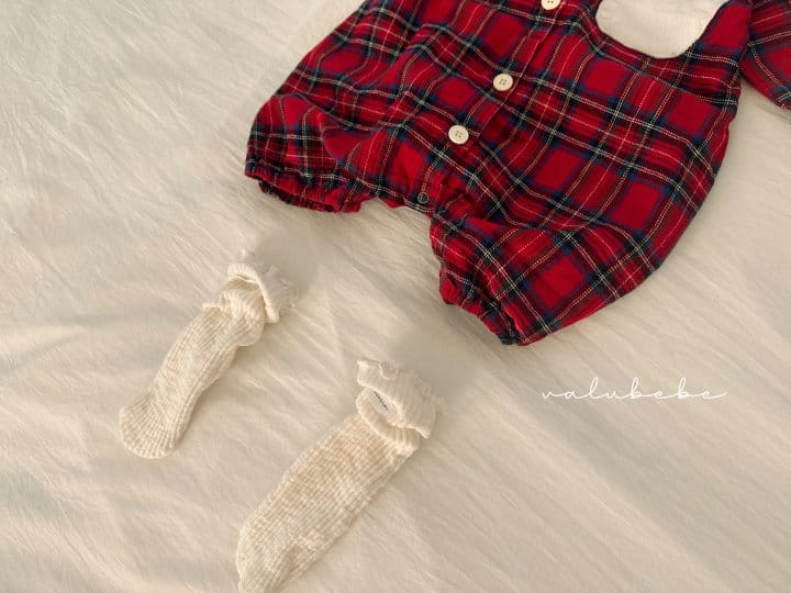 Valu Bebe - Korean Baby Fashion - #babygirlfashion - Happy Christmas Check Bodysuit - 3