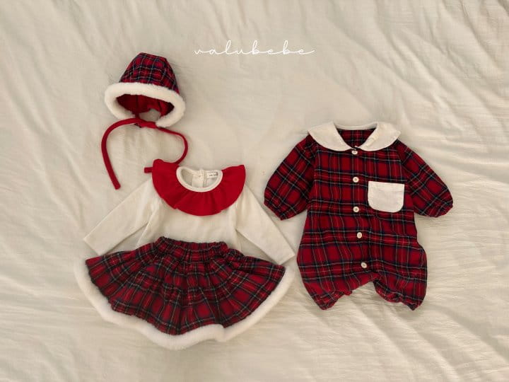 Valu Bebe - Korean Baby Fashion - #babyoninstagram - Happy Christmas Check Bodysuit - 5