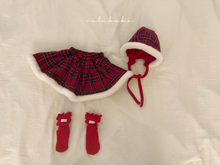 Valu Bebe - Korean Baby Fashion - #babyoninstagram - Fluffy Triming Check Bonnet - 3