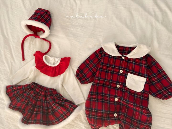 Valu Bebe - Korean Baby Fashion - #babyootd - Happy Christmas Check Bodysuit - 6