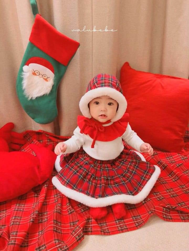 Valu Bebe - Korean Baby Fashion - #babyoutfit - Fluffy Triming Check Bonnet - 6